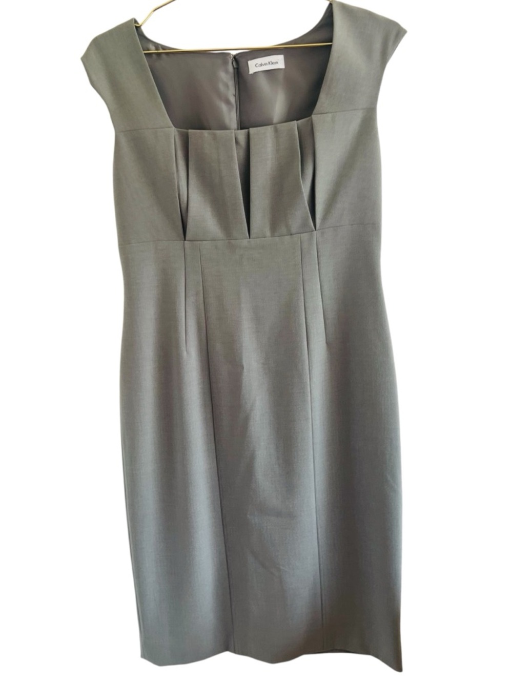 Calvin Klein Dark,Grey Sheath Empire Waist Dress